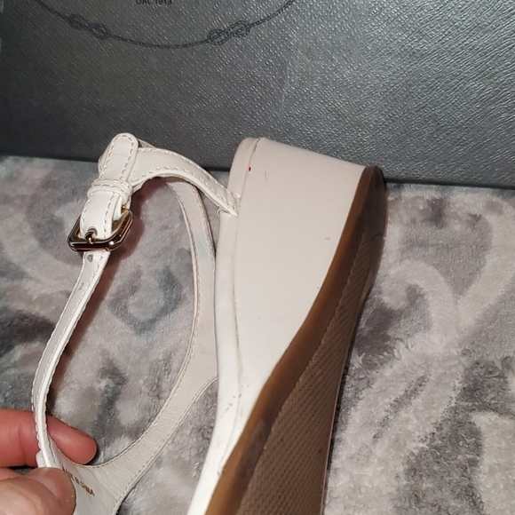 Prada White Patent Leather Wedge Sandal size 39.5 - Picture 9 of 15